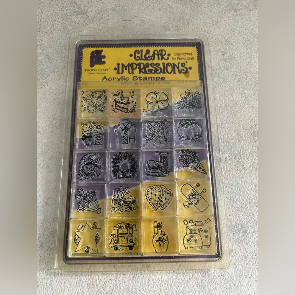 Provo Craft Clear Impressions Clear Acrylic Stamp Set